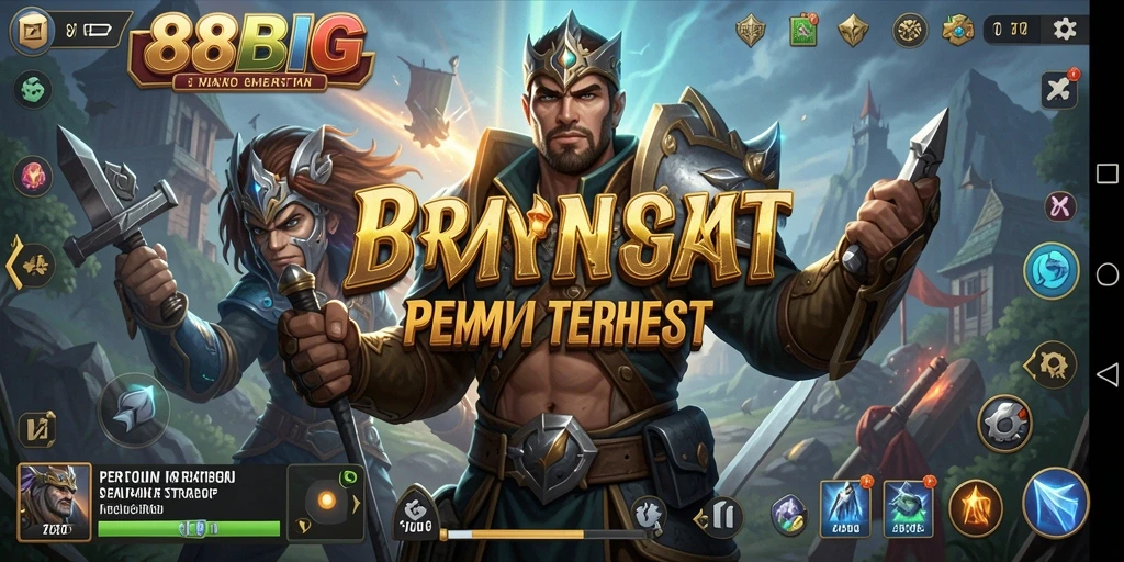 Screenshot utama 88BIG menampilkan pertempuran epik dalam game SLG.