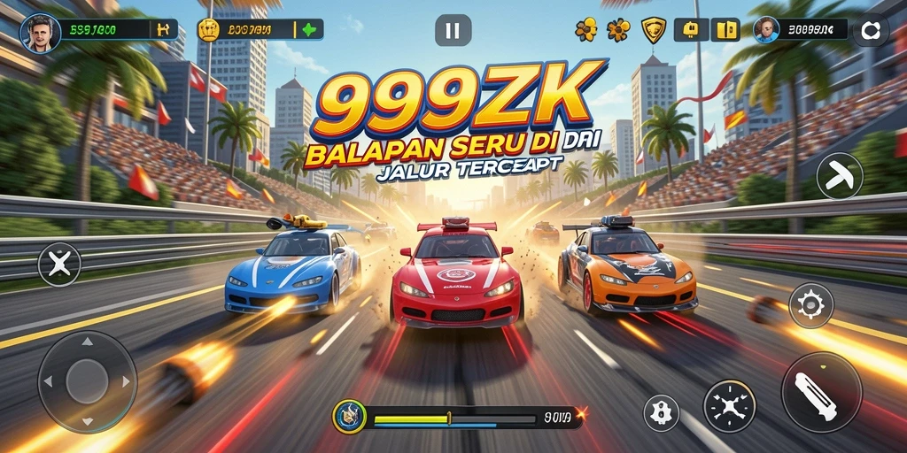 Tampilan seru dari gameplay Racing 999ZK yang menegangkan.