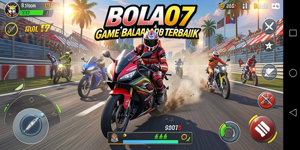 Gameplay BOLA07 yang mendebarkan dengan balapan motor.