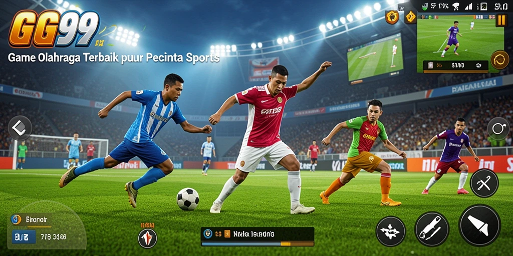 Screenshot gameplay GG99 yang menarik dan seru dengan pertandingan olahraga.
