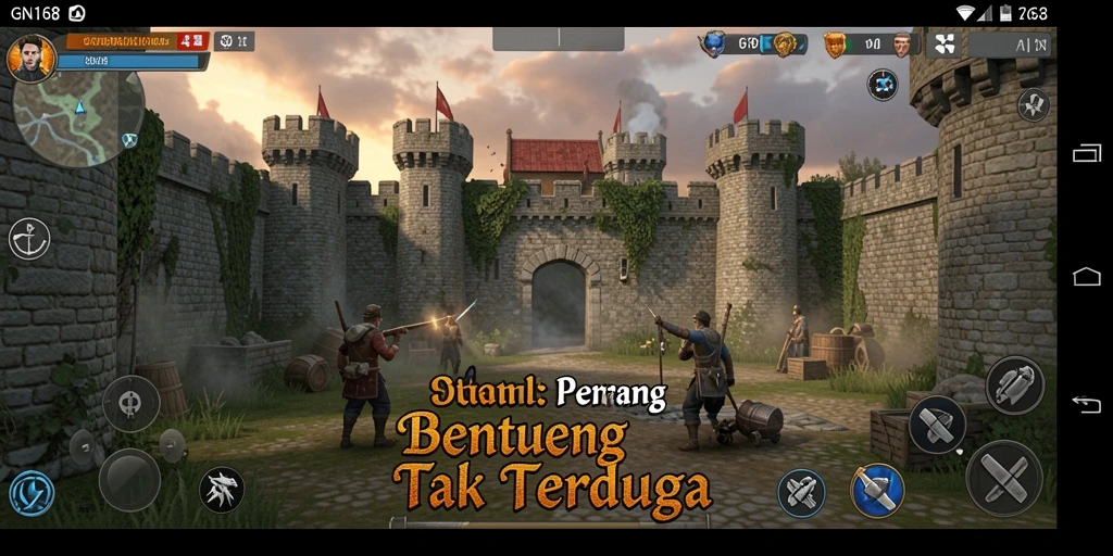 Tampilan gameplay GN168 yang menegangkan dalam Tower Defense.