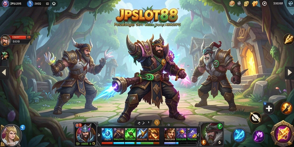 Gameplay utama di JPSLOT88 yang menampilkan aksi seru MMORPG.