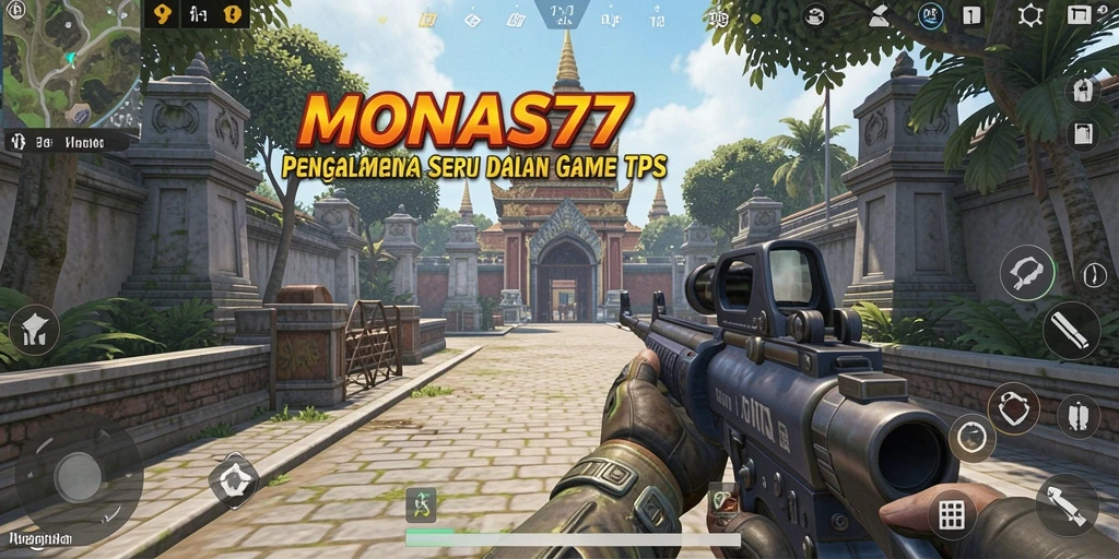 Tampilan gameplay seru dalam MONAS77 dengan aksi tembak-menembak.