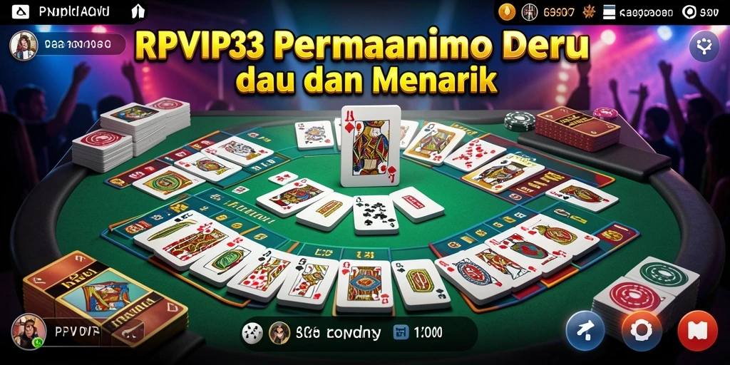 Screenshot gameplay RPVIP3 menampilkan suasana seru bermain Domino.