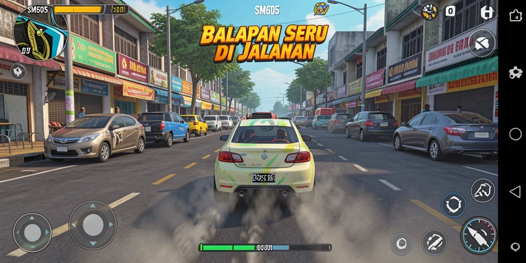 Tampilan gameplay seru di SM605 yang mendebarkan.