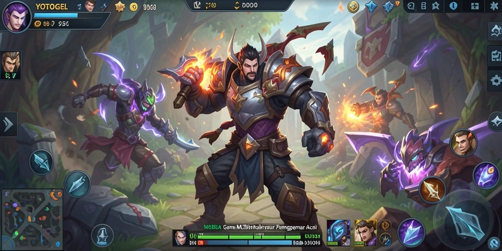 Gameplay seru dalam <strong>YOTOGEL</strong> yang menampilkan pertarungan tim.