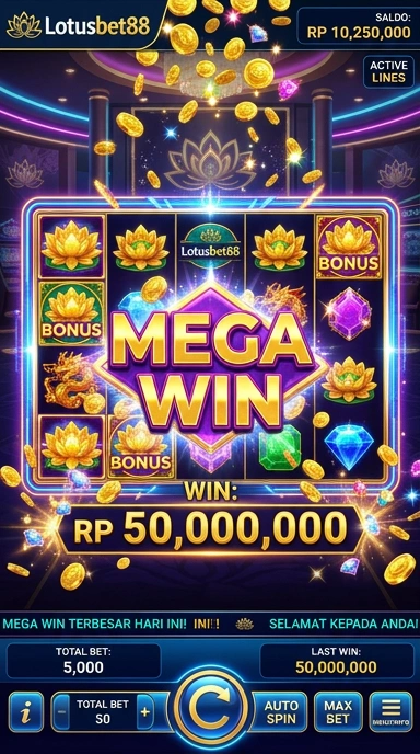 Tampilan antarmuka pengguna aplikasi lotusbet88 yang intuitif.